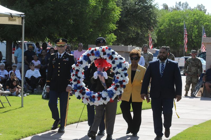 The annual wreath laying ceremony at Fort Bliss National Cemetary on Memorial Day, Monday, May 26, honored fallen soldiers from every branch of the military and those buried in the cemetery. The event include full military honors, invocations, and hundreds of guests.