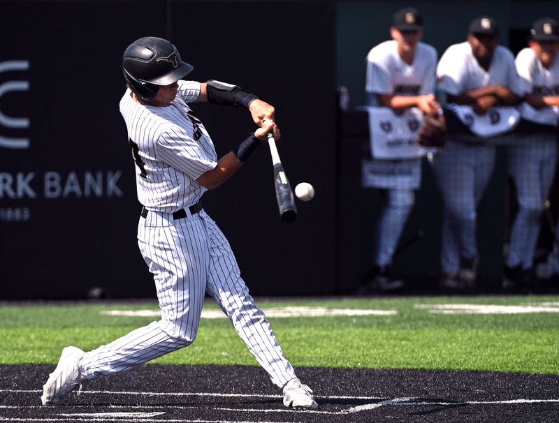 Gordon’s Noah Kostiha gets a hit during the Longhorns’ Class 1A state semifinal baseball game against Hamlin in Abilene Saturday May 31, 2025. Final score was 9-6, Gordon.