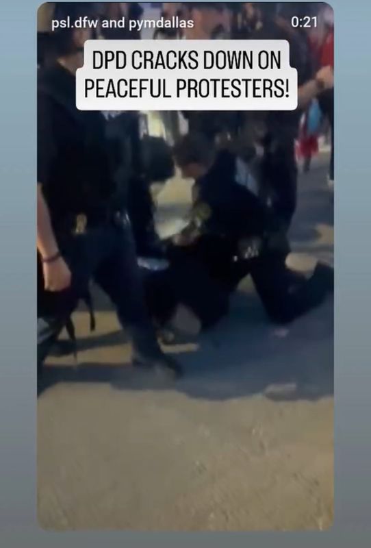 Anti-ICE protesters tread the streets in Dallas.