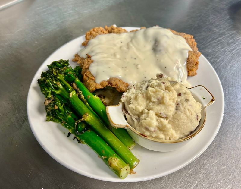 Chicken fried steak is served at the Firefly Bar & Grill on Friday.