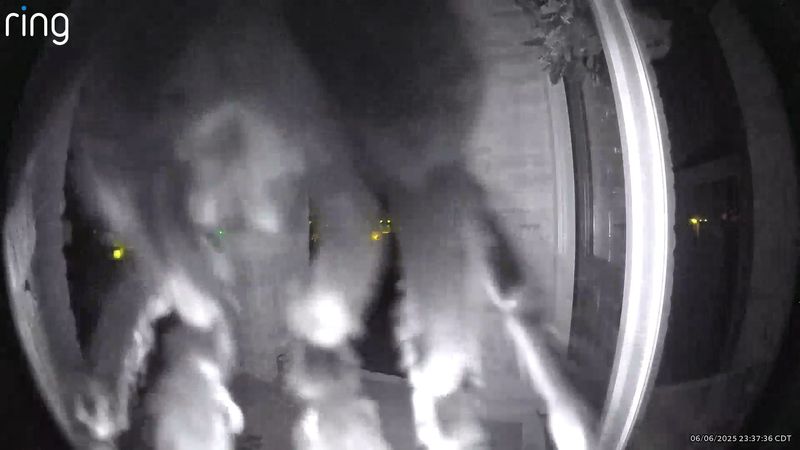 A tarantula was caught creeping over a doorbell camera in Texas.