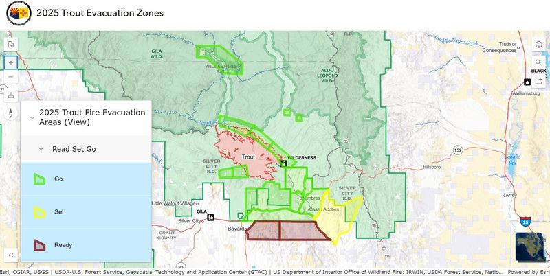 An updated evacuation map for the Trout Fire