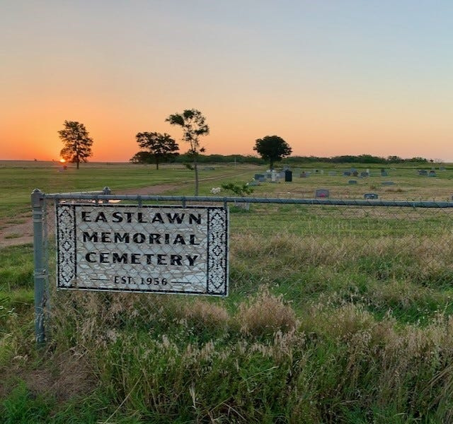 The sun rises at the Eastlawn Memorial Cemetery before 2023 cleanup efforts. The East Project is seeking volunteers for a cleanup 8 a.m.-noon Saturday at Eastlawn Memorial Cemetery at the northeast corner of FM Road 369 and Bacon Switch Road.