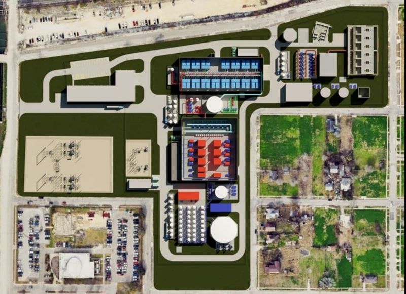 This graphic illustrates the conceptual layout for the proposed Inner Harbor desalination plant campus.