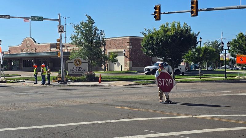 Crews were working at the scene of a fatal crash at 10th and Pierce in Amarillo on Wednesday.