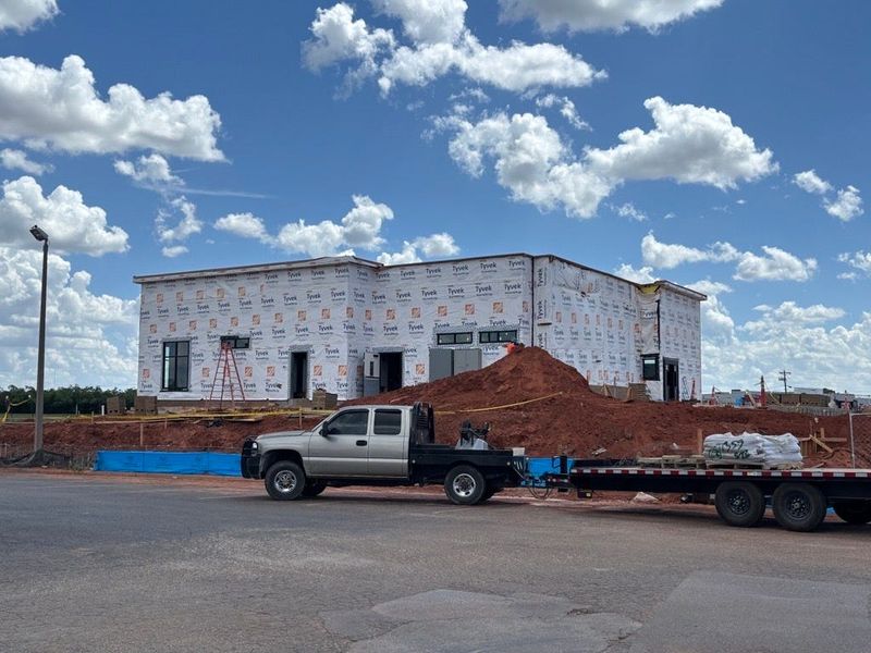 Construction on the new Chick-fil-A in south Abilene is ongoing as crews were working on the exterior of the building Thursday.