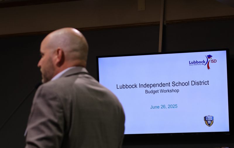 Lubbock ISD CFO Dewayne Wilkins presents the district's 2026 budget at an LISD Board of Trustees Meeting on June 26, 2025 in Lubbock, Texas.