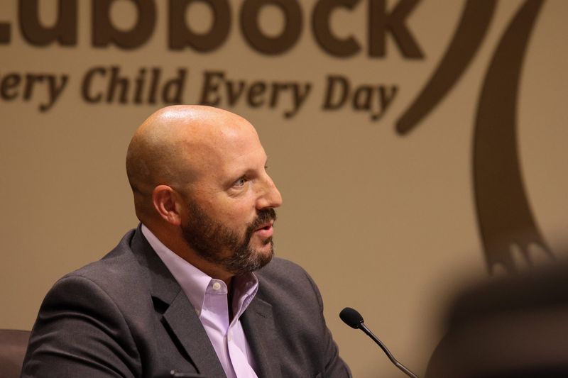 Lubbock ISD Board of Trustee Vice President Ryan Curry at a school board meeting on June 26, 2025 in Lubbock, Texas.