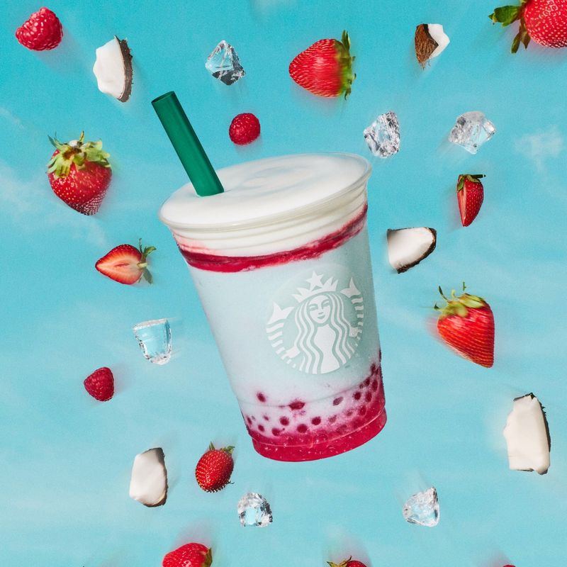 Starbucks has added the new Firework Frappuccino to its menu for a limited time.