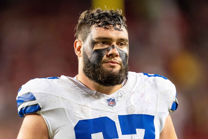 October 8, 2023; Santa Clara, California, USA; Dallas Cowboys center Brock Hoffman (67) after the game against the San Francisco 49ers at Levi's Stadium. Mandatory Credit: Kyle Terada-USA TODAY Sports