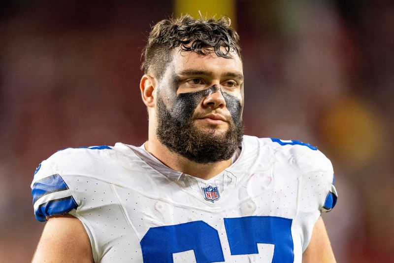 October 8, 2023; Santa Clara, California, USA; Dallas Cowboys center Brock Hoffman (67) after the game against the San Francisco 49ers at Levi's Stadium. Mandatory Credit: Kyle Terada-USA TODAY Sports