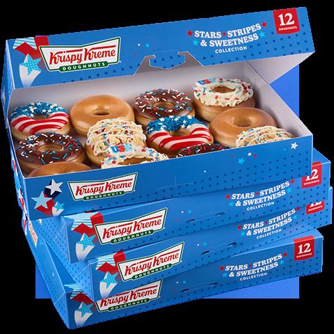 Krispy Kreme celebrates Independence Day 2025 with a limited-time "Stars, Stripes & Sweetness" doughnut collection.