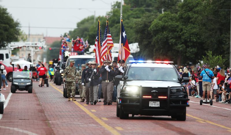 A color guard starts the parade. The 4th on Broadway parade took place Friday morning in Lubbock.