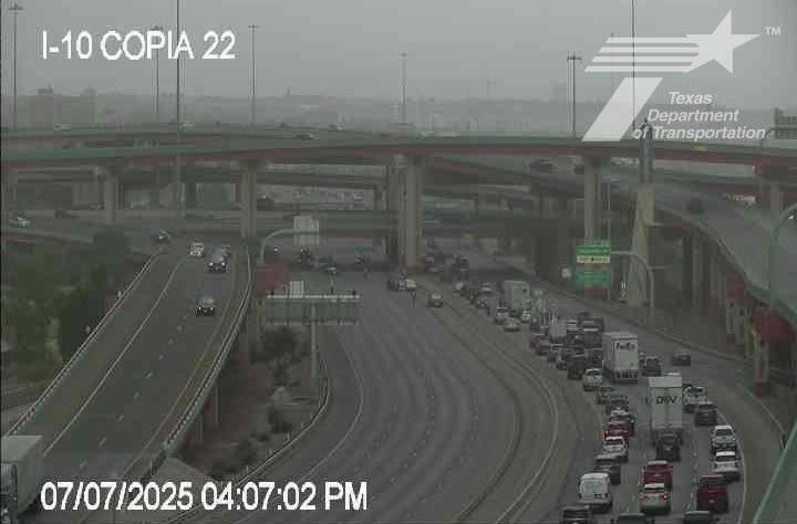 Interstate 10 West near Copia Street was shut down about 1:10 p.m. Monday, July 7, 2025, after four El Paso Police Department officers were involved in a crash on the highway.