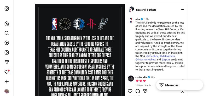 Statement from the NBA