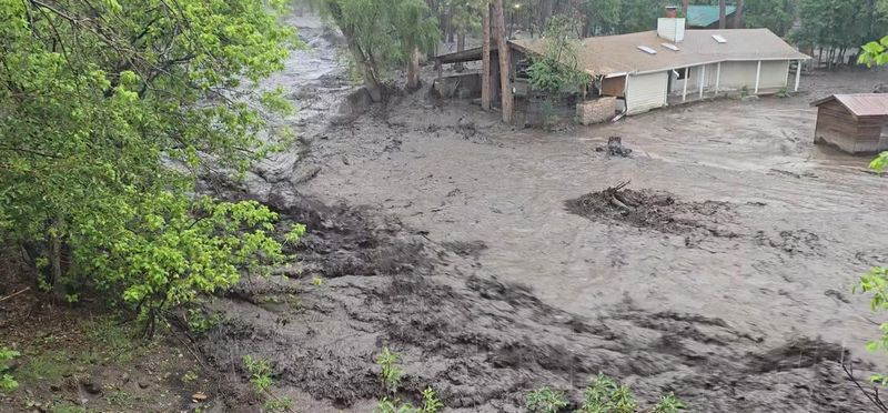 Ruidoso resident and arborist Jesus Figueroa also shared several videos on Facebook capturing flash flooding rushing through roads and cabins in the afternoon hours of Tuesday, July 8.