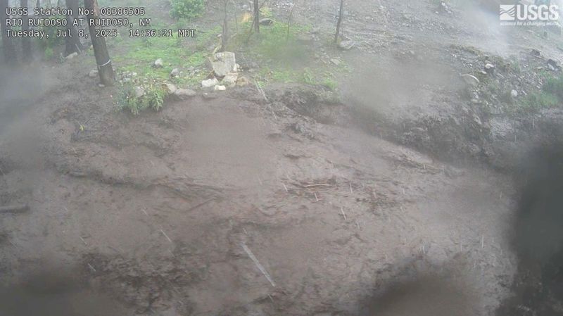 A view shows flooding in Ruidoso, New Mexico, U.S., July 8, 2025, in this screen grab taken from a handout video.