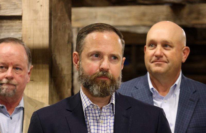 Texas Speaker of the House Rep. Dustin Burrows, R-Lubbock, attends U.S. Rep. Jodey Arrington's, R-Texas, news conference about the wins and impact of the One Big Beautiful Bill on West Texans on July 10, 2025 in Lubbock, Texas.