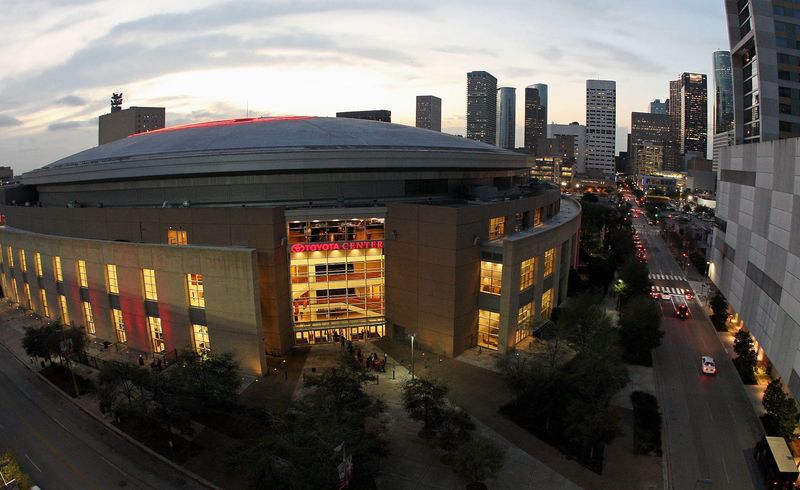 Feb 5, 2013; Houston, TX, USA; General view of the exterior at Toyota Center before a game between the Golden State Warriors and the Houston Rockets. Mandatory Credit: Troy Taormina-USA TODAY Sports