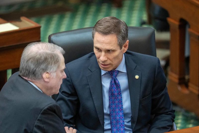 Sen. Nathan Johnson, D-Dallas, in action on the Senate floor on the second-to-the-last day of the 89th legislative session on June 1, 2025.