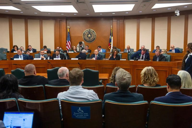 Members of the Texas Senate and House hold a joint Disaster Preparedness and Flooding committee meeting on July 23 at the state Capitol in Austin. The joint committee was formed in the aftermath of recent devastating flooding in the Hill Country.