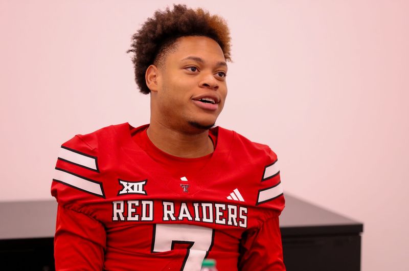 Brenden Jordan attends the Texas Tech football team's local media day, Tuesday, July 29, 2025, at Jones AT&T Stadium.