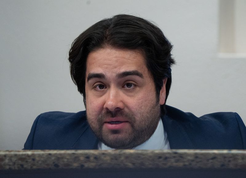 District 2 representative Dr. Josh Acevedo speaks on the redistricting during the special meeting portion of the city council meeting at El Paso City Hall on Aug. 5, 2025.