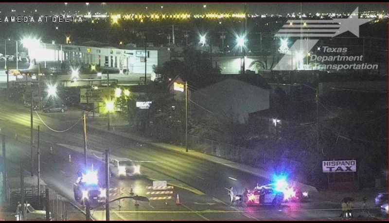 El Paso police officers investigate a fatal motorcycle crash on Tuesday, Aug. 12, at the intersection of Delta Drive and Alameda Avenue in South-Central El Paso.