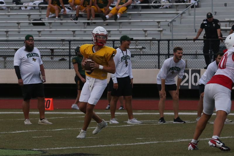 The Ray football team hosted Rockport-Fulton in a scrimmage on Friday, Aug. 15, 2025 at Buccaneer Stadium.