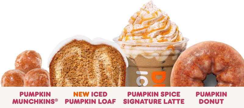 Dunkin' released its fall menu on Wednesday, Aug. 20, featuring its Pumpkin Spice Signature Latte, served hot or iced, and new Iced Pumpkin Loaf.