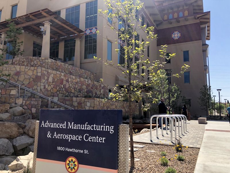 UTEP's Advanced Manufacturing and Aerospace Center building in April 2025. It houses the W.M. Keck Center for 3D Innovation and the UTEP Aerospace Center.