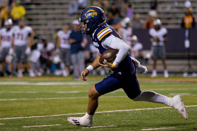 UTEP’s Skyler Locklear (9) runs the ball during the Miners’ home opener against UT Martin at the Sun Bowl in El Paso on Saturday, Sept. 6.