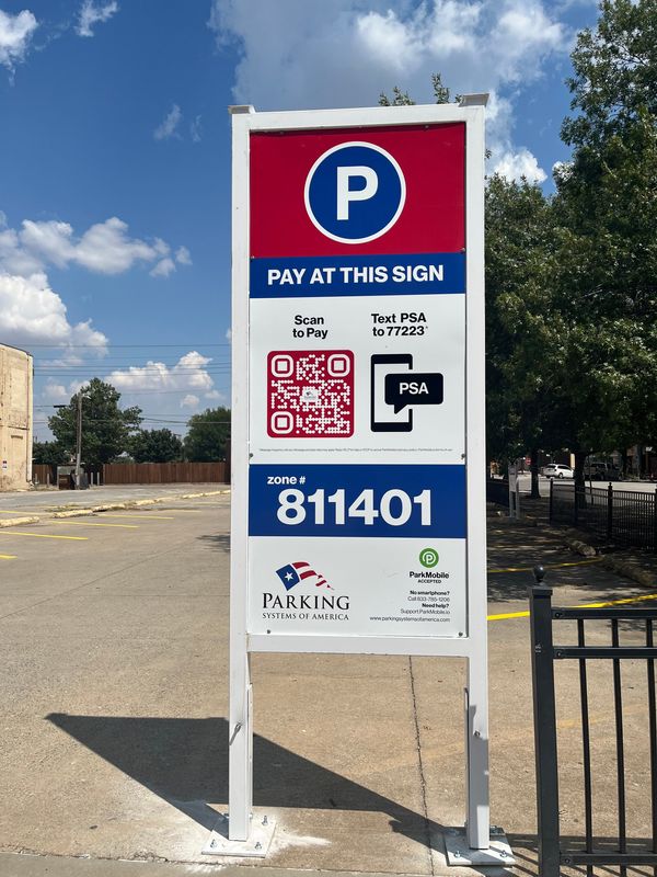 One of numerous signs appearing on downtown Wichita Falls parking areas this week.