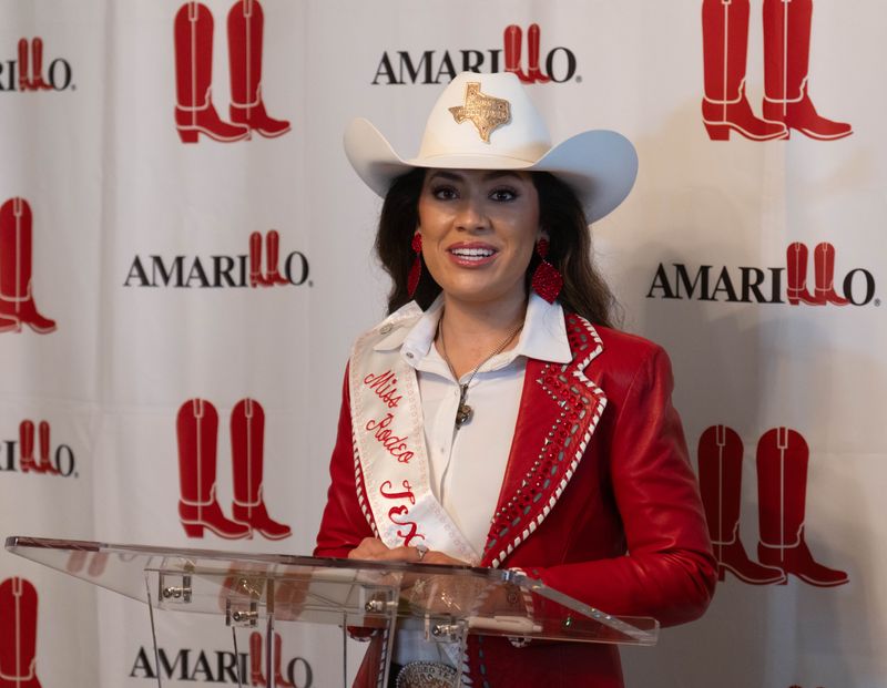 In this file photo, Miss Rodeo Texas 2025 Rihanna Santos shares her excitement Sept. 18, 2025 about bringing the pageant to Amarillo, where she says the city’s Western heritage reflects the spirit of the competition.
