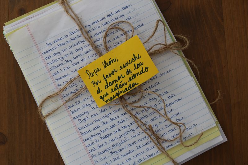 The letters from immigrants who fear for their futures that were presented by Bishop Mark Seitz of the diocese of El Paso to Pope Leo XIV on Oct. 8, 2025