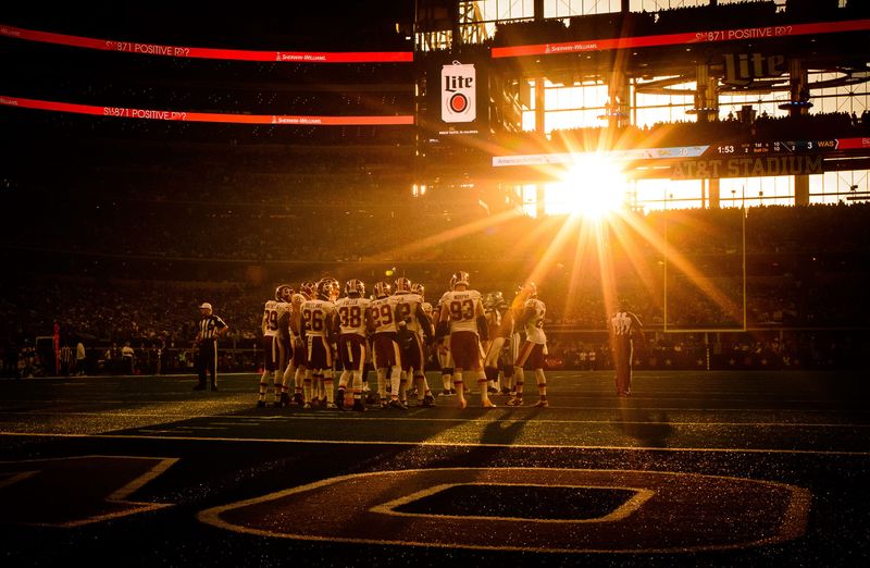 Nov 24, 2016; Arlington, TX, USA; A view of the setting sun during the game between the Dallas Cowboys and the Washington Redskins at AT&T Stadium. The Cowboys defeat the Redskins 31-26. Mandatory Credit: Jerome Miron-USA TODAY Sports