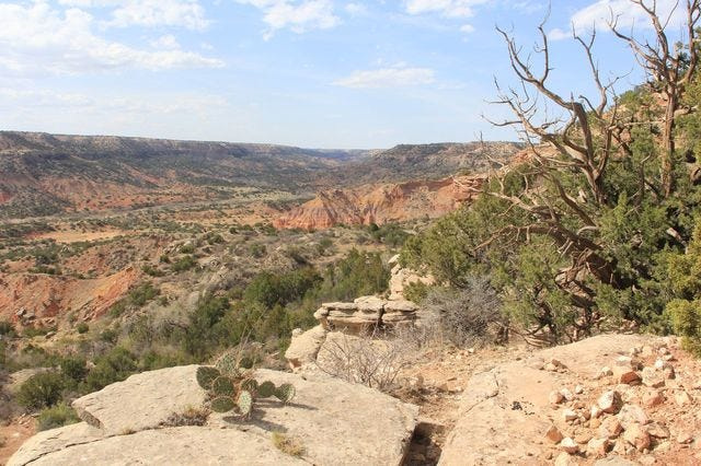 Stunning view from the Rim Ranch that overlooks the Pioneer Amphitheatre in Palo Duro Canyon.