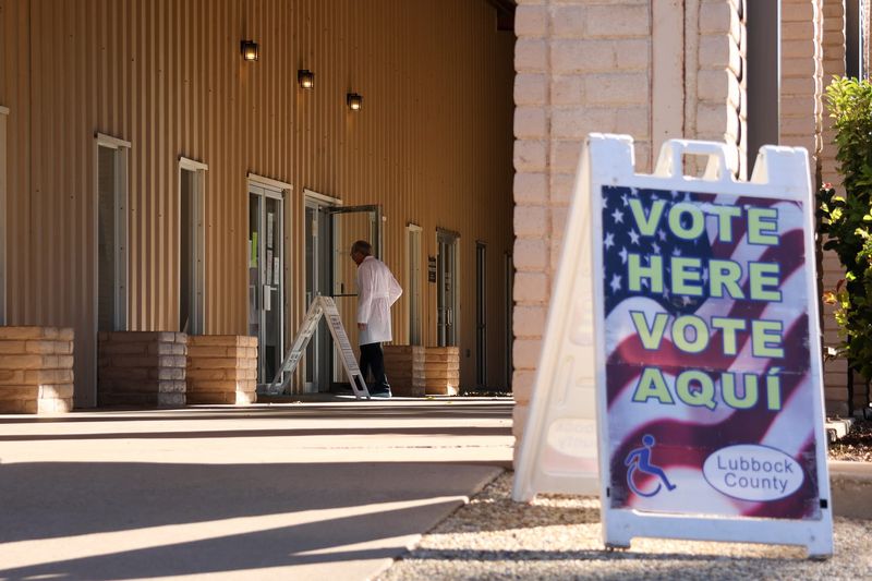 A voter enters the Catholic Diocese of Lubbock polling location on Nov. 4, 2025 in Lubbock, Texas.
