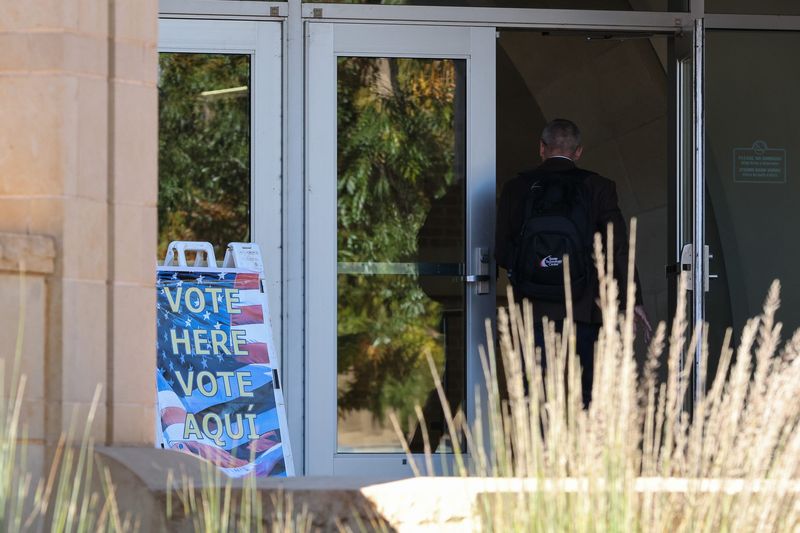 A voter enters the Texas Tech University Student Union Building polling location on Nov. 4, 2025 in Lubbock, Texas.