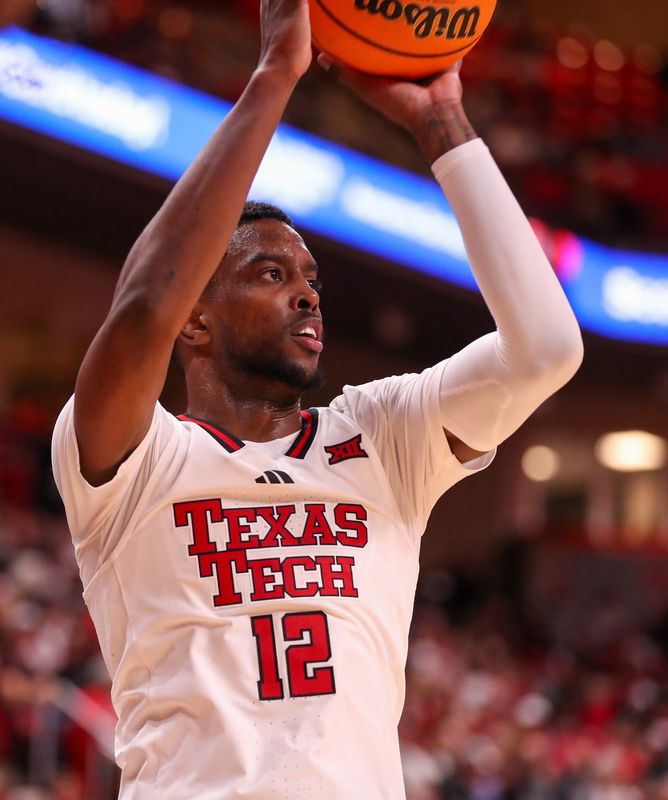 Texas Tech's Donovan Atwell prepares to shoot against Lindenwood during a non-conference men's basketball game, Tuesday, Nov. 4, 2025, at United Supermarkets Arena.