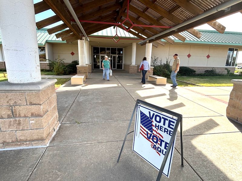 In this November 2025 file photo, residents head into the Southwest Public Library in Amarillo to vote on Election Day.
