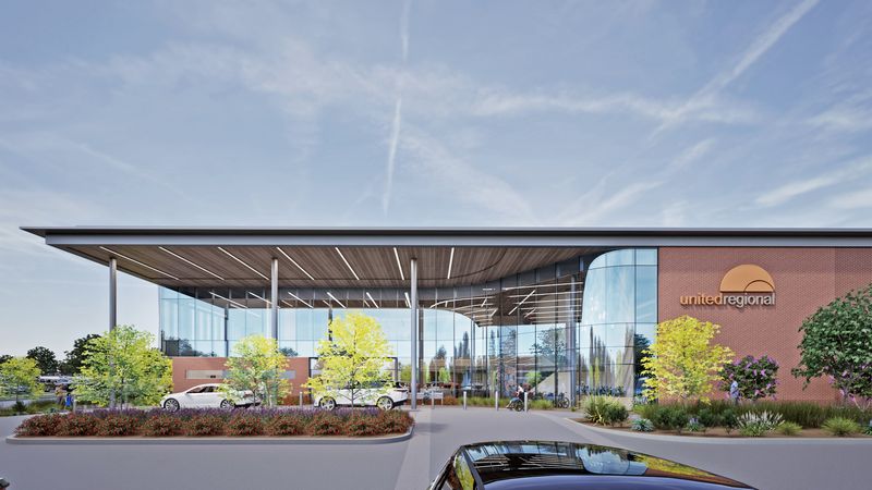 An artist's rendering of a new Imaging Center being constructed by United Regional Health Care System.