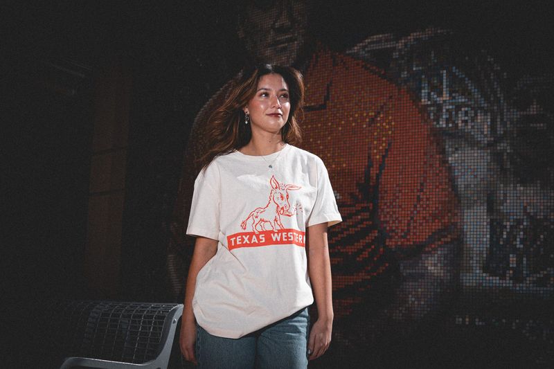 The Texas Western donkey T-shirt is available on Homefieldapparel.com