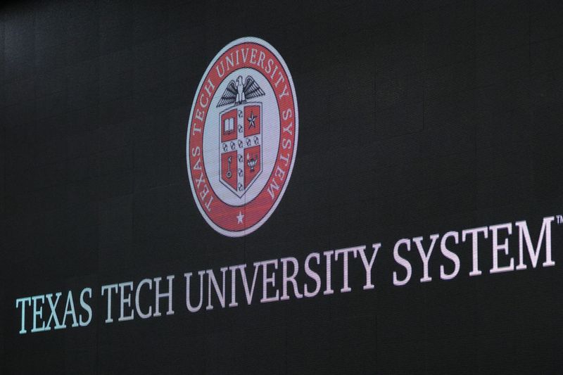 The logo of the Texas Tech University System as seen on Nov. 14, 2025 in Lubbock, Texas.