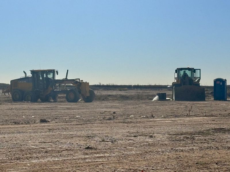 Construction crews can be seen working at 10700 Railroad Drive, the future site of a new Franklin Self-Storage facility.