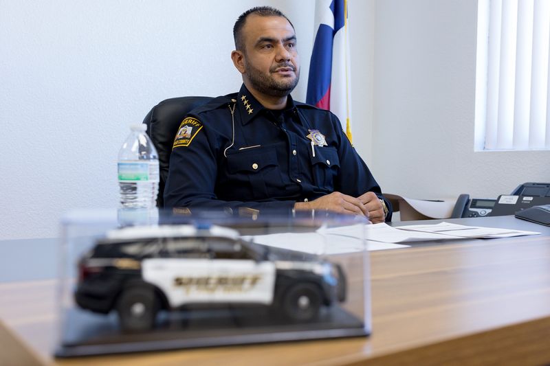 El Paso County Sheriff Oscar Ugarte speaks during an interview at the El Paso County Sheriff’s Office headquarters in El Paso, Texas, on Tuesday, Jan. 20, 2026.