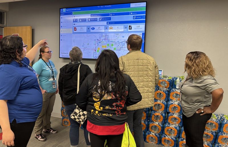 Amarillo Point In Time team members watch as the count increases during the annual event held Jan. 30, to estimate the growing homeless population and provide needed assistance.