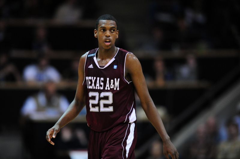 Feb 9, 2011; Boulder, CO, USA; Texas A&M Aggies forward Khris Middleton (22) during overtime against the Colorado Buffaloes at the Coors Events Center. The Aggies defeated the Buffaloes 73-70. Mandatory Credit: Ron Chenoy-USA TODAY Sports