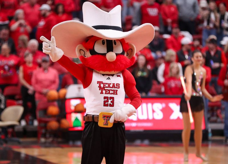 Texas Tech mascot Raider Red is seen before a Big 12 Conference men's basketball game, Saturday, Feb. 21, 2026, in United Supermarkets Arena.