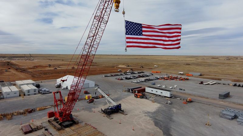 The first phase of construction is seen nearly finished at Fermi America’s Project Matador campus near Amarillo.